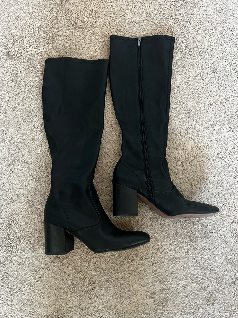 Franco Sarto Black Knee-High Block Heel Boots